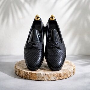 Stanley Blacker Patent Leather Tuxedo Loafers - Size 11M